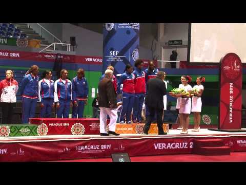 Premiación Esgrima bronce espada femenil por equipos
