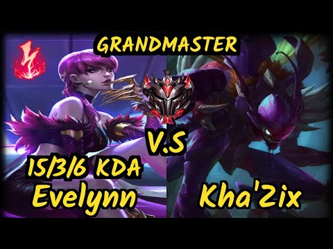 ESG Agurin (EVELYNN) vs KHA'ZIX - 15/3/6 KDA JUNGLE GAMEPLAY - EUW Ranked GRANDMASTER