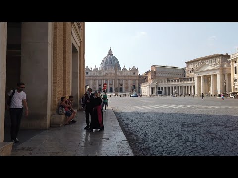 Caminhada 4K - Rua para a Cidade do Vaticano, Roma, Itália