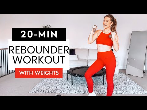 20-Minute Rebounder Workout with Weights | Low-Impact Mini Trampoline Cardio