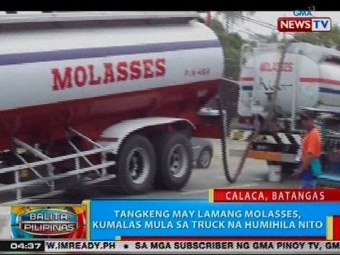 BP: Tangkeng may lamang Molasses, kumalas mula sa truck na humihila nito sa Batangas