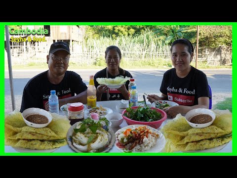 Khmer Rice Noodle + Khmer Pancake Or Bach Chevy! For Breakfast In Reak Chhey Commune.