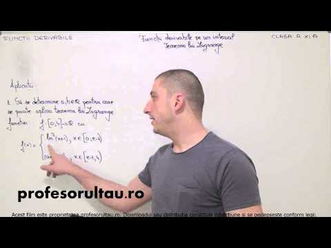 42   cls11   Functii derivabile   functii derivabile pe un interval teorema lui Lagrange   aplicatii   partea 1