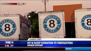 FOX 11 -- Sit 'n Sleep Donates Mattresses to Harbor Gateway Firehouse