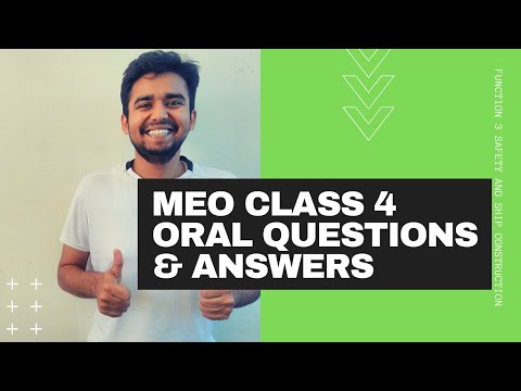 MEO Class 4 Oral Questions | Part 1 | Function 3 Safety and Ship construction | The Marine Whales