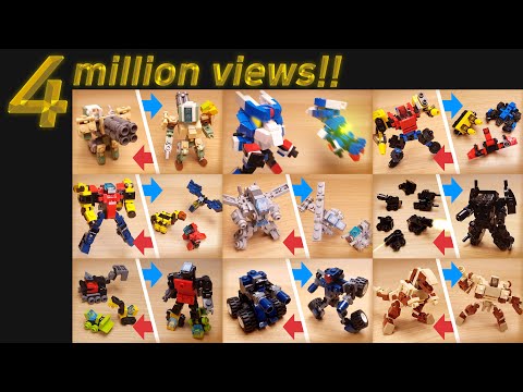 [LEGO Mini Robot Film] 56 lego mini robot moc animations! All my LEGO transformers and combiners!