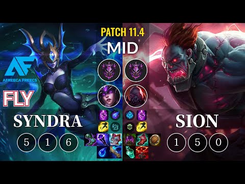 AF Fly Syndra vs Sion Mid - KR Patch 11.4