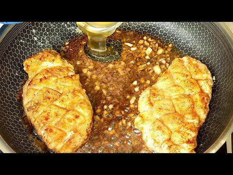 Chicken breast in honey garlic sauce. Simple and tasty.