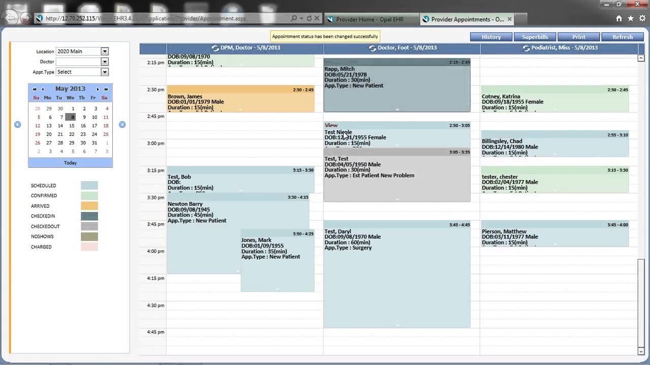 PodPractice 20/20 EHR Software - Scheduling