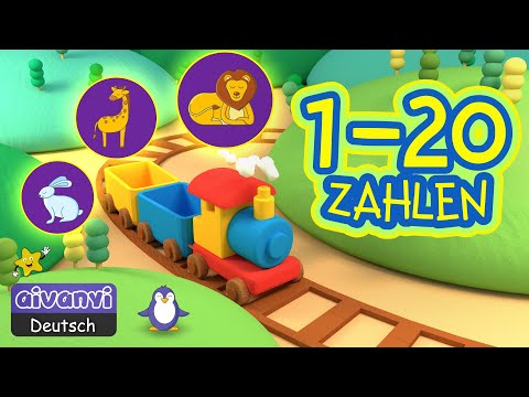 Zählen von 1 bis 20 🚂 Zahlenzug 🚂 Kinder zahlen lernen | Zahlen zählen | German Numbers 1 to 20