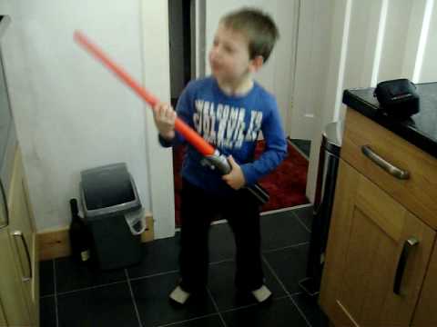 wiley cash in my pocket - funny 5 year old child with light sabre