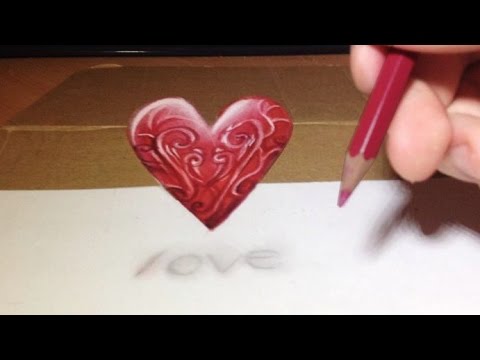 Make a Magic 3D Heart - Drawing - YouTube
