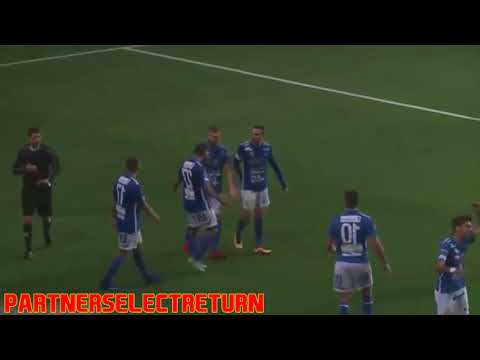 Swedish defender Medi Dresevic sent off for funny celebration after scoring a hat trick