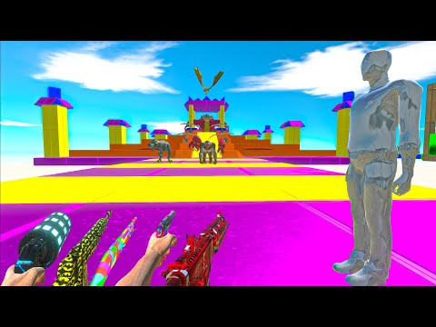 FPS COLOR DEATH RUN WITH ALL WEAPONS-Animal Revolt Battle Simulator