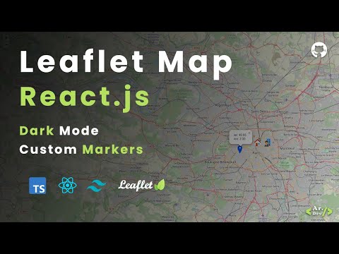 Leaflet Map With Custom Markers Popups And Dark Mode React Js Typescript Tailwindcss Leaflet