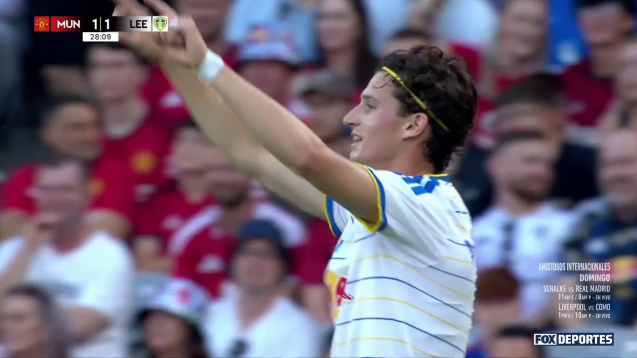 😳🔥 REGALITO Y GOL Brenden Aaronson | Manchester United 1-1 Leeds United | Amistoso de Clubes
