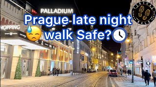 PRAGUE WALKING THROUGH LATE NIGHT OLD TOWN SQUARE TO HOTEL HARMONY PRAHA (CZECH 