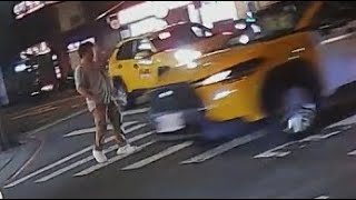 垃圾車差一點衝撞行人