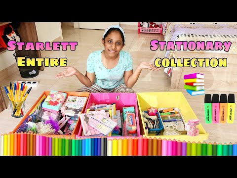 Starlett Entire Stationary Collection Tour   ❤️ 🧡 💛 💚 💙 💜 Cute Stationary Items | Indian Mom Vlogs