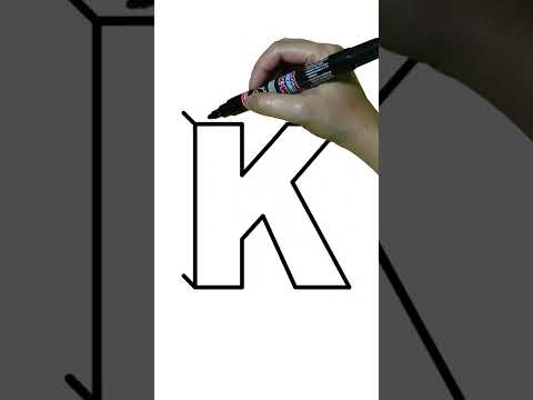 HOW TO DRAW 3D CAPITAL LETTER K