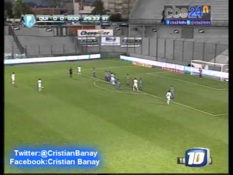 Quilmes 1 Godoy Cruz 0 (Audio FM Sur 88.9) Torneo Inicial 2013 Golazo de Caneo (8/8/2013)