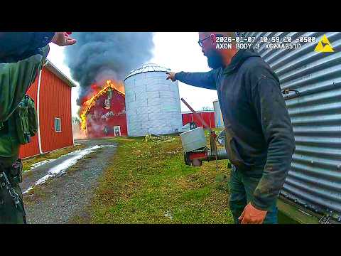 Police Rush Into Burning Barn to Save Cows