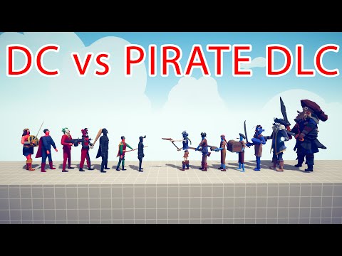DC Team vs PIRATE DLC Team - Totally Accurate Battle Simulator TABS