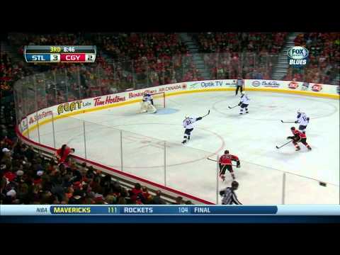 Michael Cammalleri wrist shot goal 3-2 St. Louis Blues vs Calgary Flames 12/23/13 NHL Hockey
