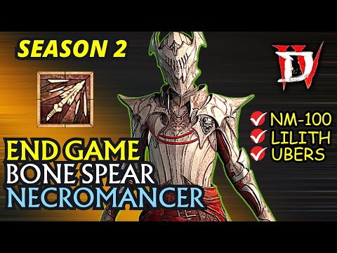 Diablo 4 BEST Necromancer Build Season 2 - Bone Spear (END GAME)