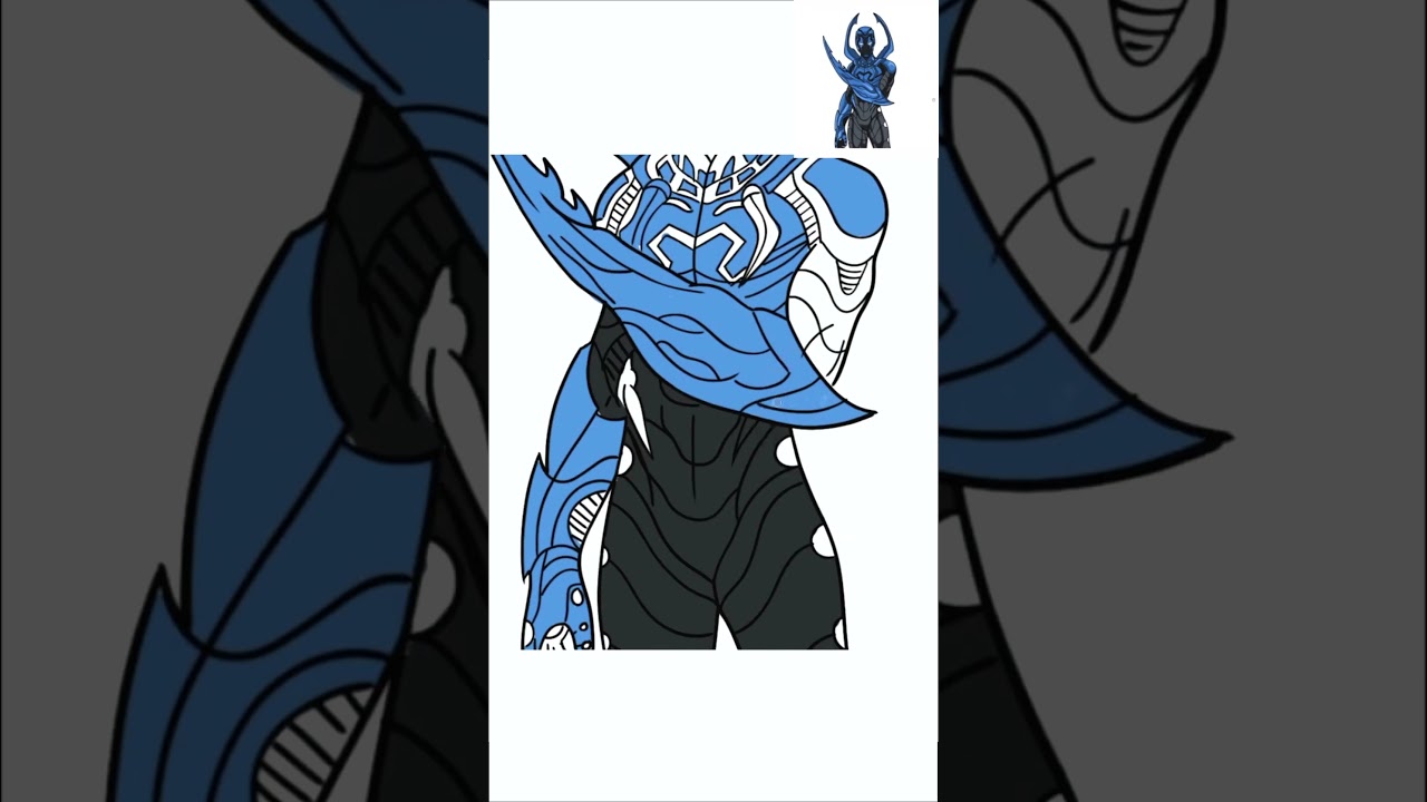 Drawing Blue Beetle from DC Comics for Kids