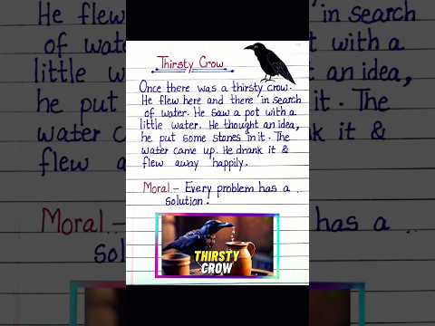 Writing a Thirsty crow story in English for kids l A moral english story l Story Writing