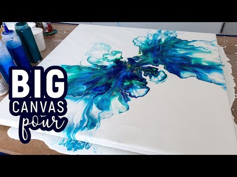 BIG Canvas Dutch Pour technique 😍 Power Pour #2 -  Acrylic Pouring, Fluid painting