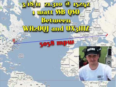 WA2OQJ's 1 Watt QRP SSB QSO with UX3MZ