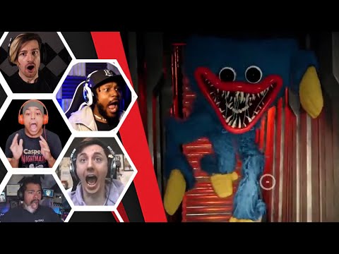Let's Players Reaction To The Huggy Jumpscare/Chase - Poppy's Playtime Chapter 1