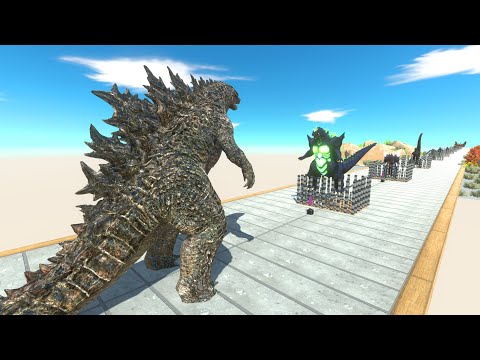 DEATH RUN: GODZILLA 2021 VS KAIJU IN PRISON - Animal Revolt Battle Simulator