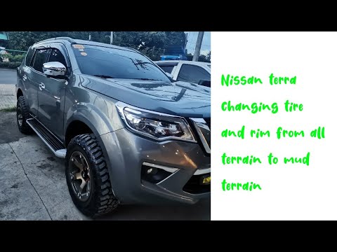 Nissan Terra Changing All Terrain Tire BLACK RHINO Rim to Mud Terrain Tire FUEL Rim