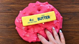 DIY Bubblegum Butter Cheese Slime Satisfying ASMR
