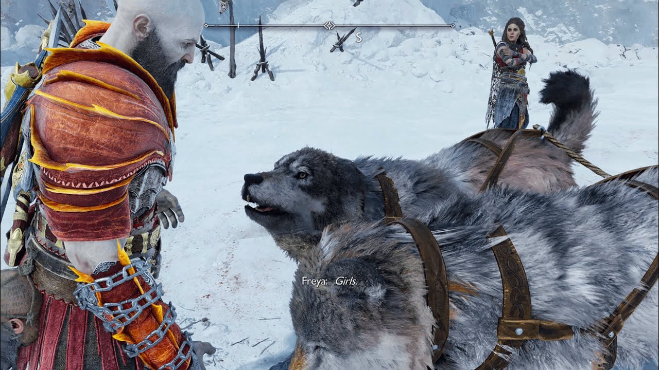 Kratos doesn't know his Wolves are girls says BOI Scene - God Of War Ragnarok