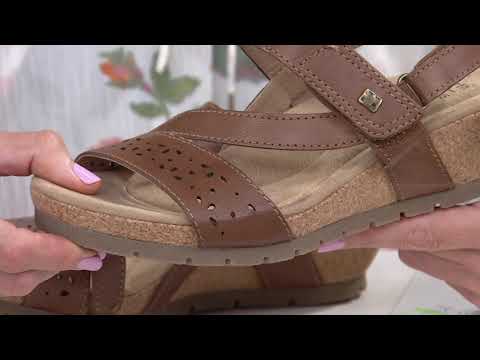 Earth Origins Leather Strap Wedges - Kendra Khloe on QVC