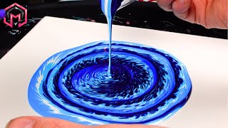 RIVERS OF COBALT STEEL! Acrylic Pouring and Fluid Art for Therapy