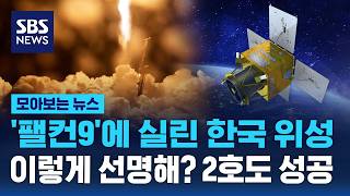 '팰컨9'에 실린 한국 위성.. 이렇게 선명해? 2호도 성공했다 / SBS / 모아보는 뉴스