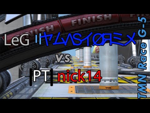 TMN Race G-5 - Comparison plastorex vs. |PT| nick14 - Trackmania Nations Forever