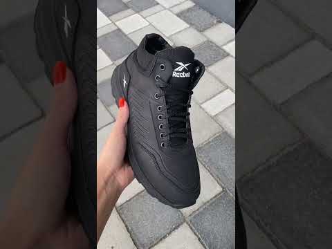 Чоловічі зимові чорні черевики Reebok, чоловічі теплі шкіряні черевики, зимові повсякденні черевики для чоловіків - фото 1 - id-p2332210793