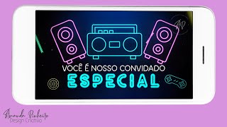 Vídeo de Convite Animado Tema Neon (sem fotos)