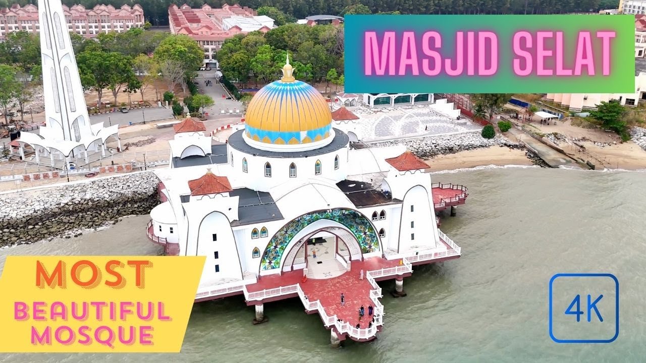 Experience the beauty of Masjid Selat Malacca glowing at sunset!