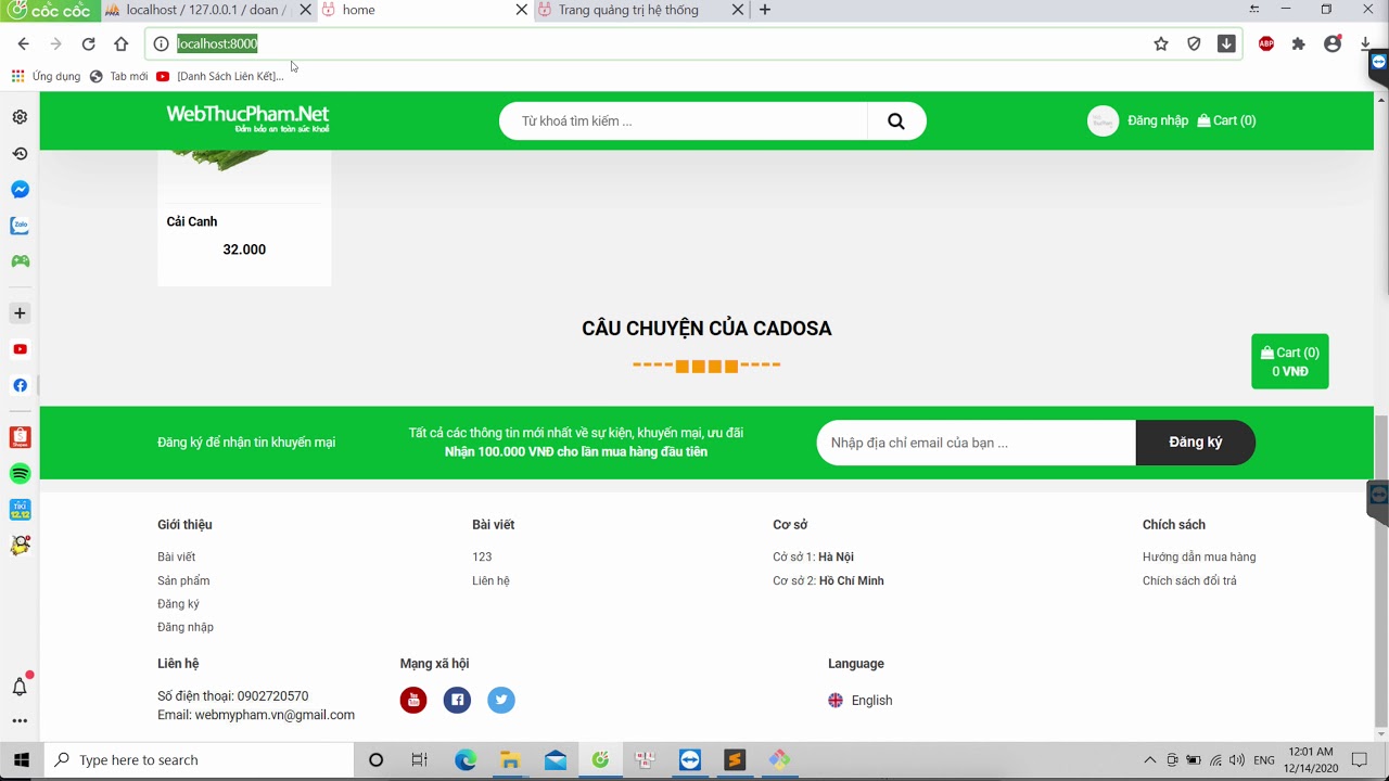 [Support đồ án] - Website thực phẩm, đồ án tốt nghiệp - Cài đặt đồ án