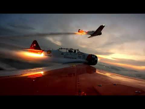 Aeroshell Team Incredible 4-camera Aerobatic Night Show POV! T6 Texans Sound AWESOME!