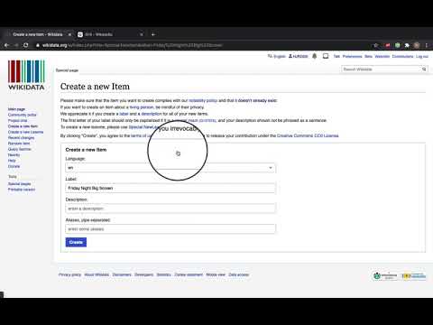 How to add a new item to Wikidata.