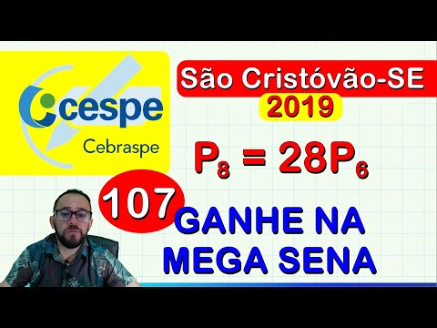 📚 CESPE CEBRASPE 2019 - SÃO CRISTOVÃO-SE - PROBABILIDADE DA MEGA SENA