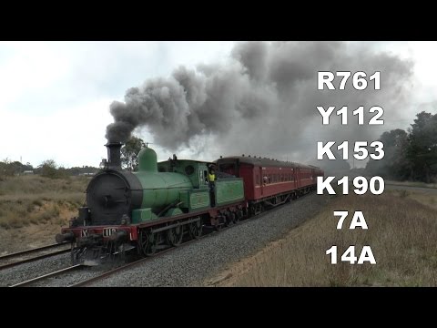 STEAN TRAINS IN AUSTRALIAN STEAM TRAINS COMPILATION R761 Y112 K153 K190 7A 14A